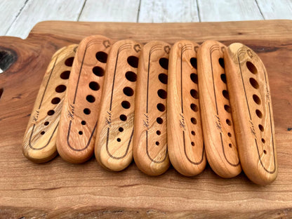 Cherry Hardwood Herb Stripper – Multi-Size Holes for Rosemary, Thyme, Oregano – Artisanal Kitchen Tool from Central Kentucky Woodshop, Food-Safe Finish