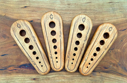Cherry Hardwood Herb Stripper – Multi-Size Holes for Rosemary, Thyme, Oregano – Artisanal Kitchen Tool from Central Kentucky Woodshop, Food-Safe Finish