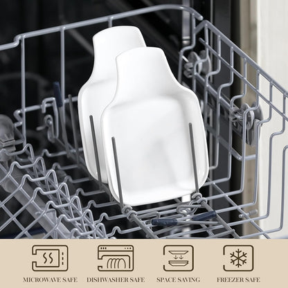 6.9 Inch Large Spoon Rest, Porcelain Stove Top Spoon Holder, White | For Spoons, Spatulas, Tongs, Stackable Design, Space Saving Storage, Dishwasher Safe, Easy to Clean Porcelain