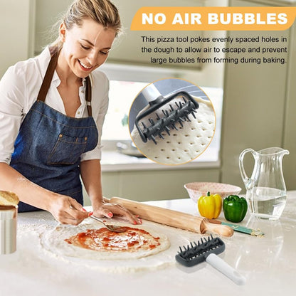Pizza Dough Docker, Plastic Pizza Roller Spikes Prevents Air Bubbles and Creates a Uniform Crust for Cooking, Pastry Dough Roller for Crackers, Homemade Bread, Cookies