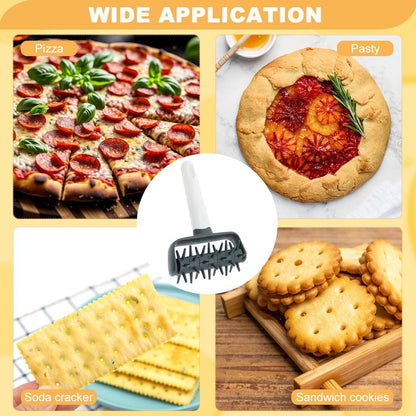 Pizza Dough Docker, Plastic Pizza Roller Spikes Prevents Air Bubbles and Creates a Uniform Crust for Cooking, Pastry Dough Roller for Crackers, Homemade Bread, Cookies