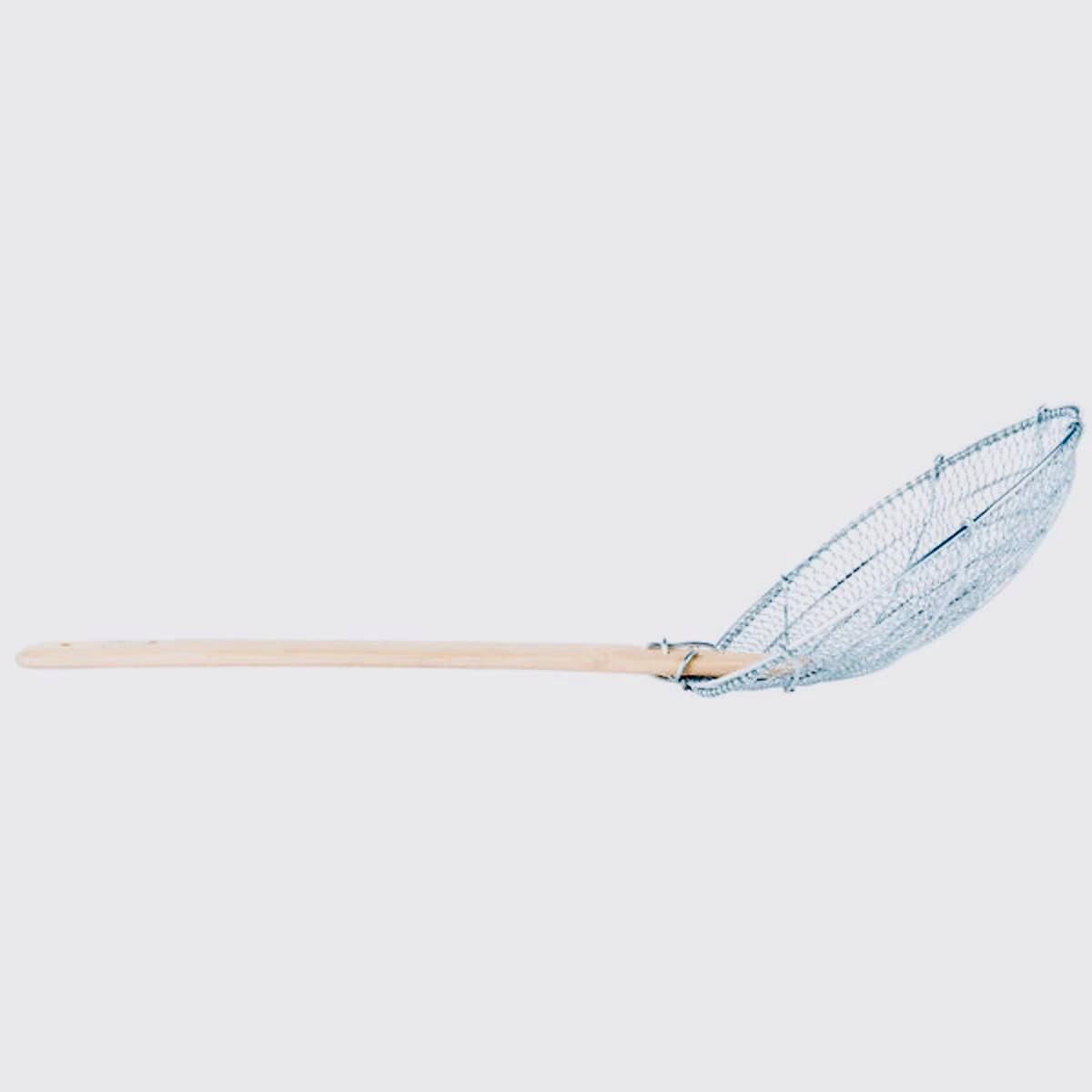 8-Inch Galvanized Steel Spider Strainer – Fine Mesh Skimmer with Natural Bamboo Handle for Cooking & Frying Ideal for Home & Professional Kitchens