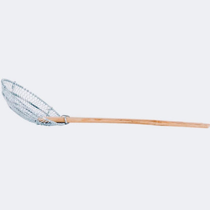8-Inch Galvanized Steel Spider Strainer – Fine Mesh Skimmer with Natural Bamboo Handle for Cooking & Frying Ideal for Home & Professional Kitchens