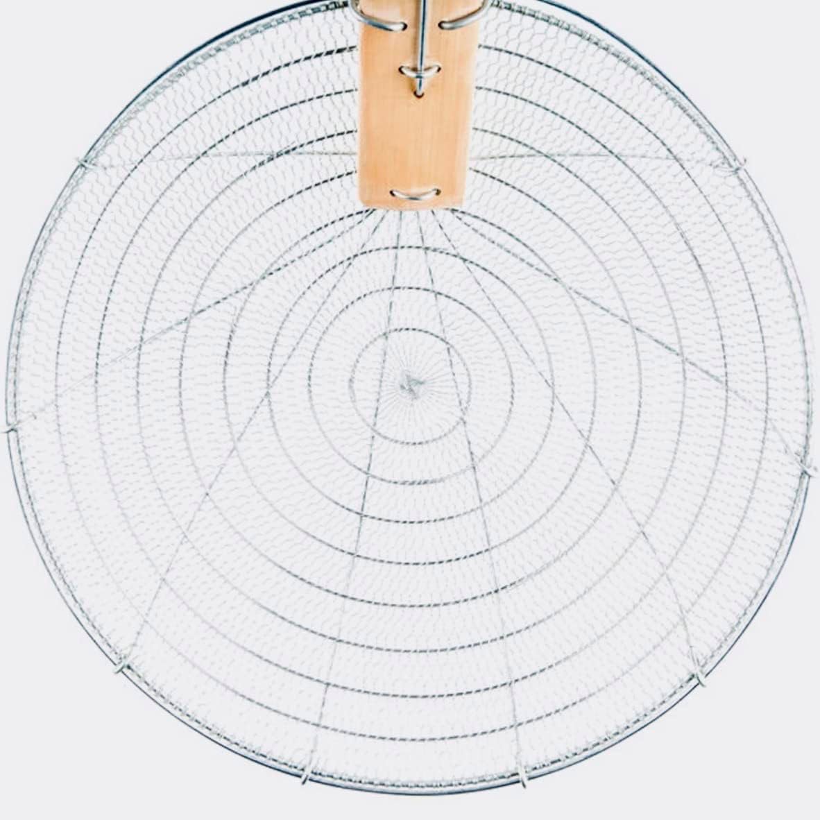 8-Inch Galvanized Steel Spider Strainer – Fine Mesh Skimmer with Natural Bamboo Handle for Cooking & Frying Ideal for Home & Professional Kitchens