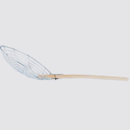 8-Inch Galvanized Steel Spider Strainer – Fine Mesh Skimmer with Natural Bamboo Handle for Cooking & Frying Ideal for Home & Professional Kitchens