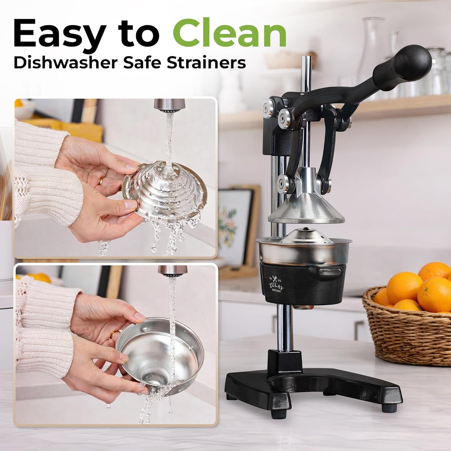 Cast Iron Juicer - Heavy Duty Manual Juicer with Detachable Strainers for Easy Cleaning, Orange Juice Press for Citrus Fruits, Perfect for Bartenders, Juice Lovers & Health Enthusiasts - Colors A