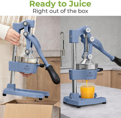 Cast Iron Juicer - Heavy Duty Manual Juicer with Detachable Strainers for Easy Cleaning, Orange Juice Press for Citrus Fruits, Perfect for Bartenders, Juice Lovers & Health Enthusiasts - Colors A