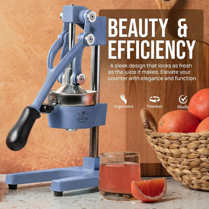 Cast Iron Juicer - Heavy Duty Manual Juicer with Detachable Strainers for Easy Cleaning, Orange Juice Press for Citrus Fruits, Perfect for Bartenders, Juice Lovers & Health Enthusiasts - Colors A