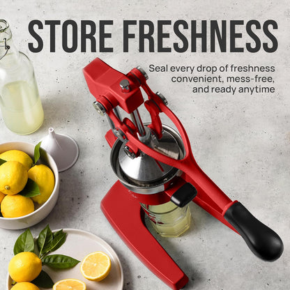Cast Iron Juicer - Heavy Duty Manual Juicer with Detachable Strainers for Easy Cleaning, Orange Juice Press for Citrus Fruits, Perfect for Bartenders, Juice Lovers & Health Enthusiasts - Colors A