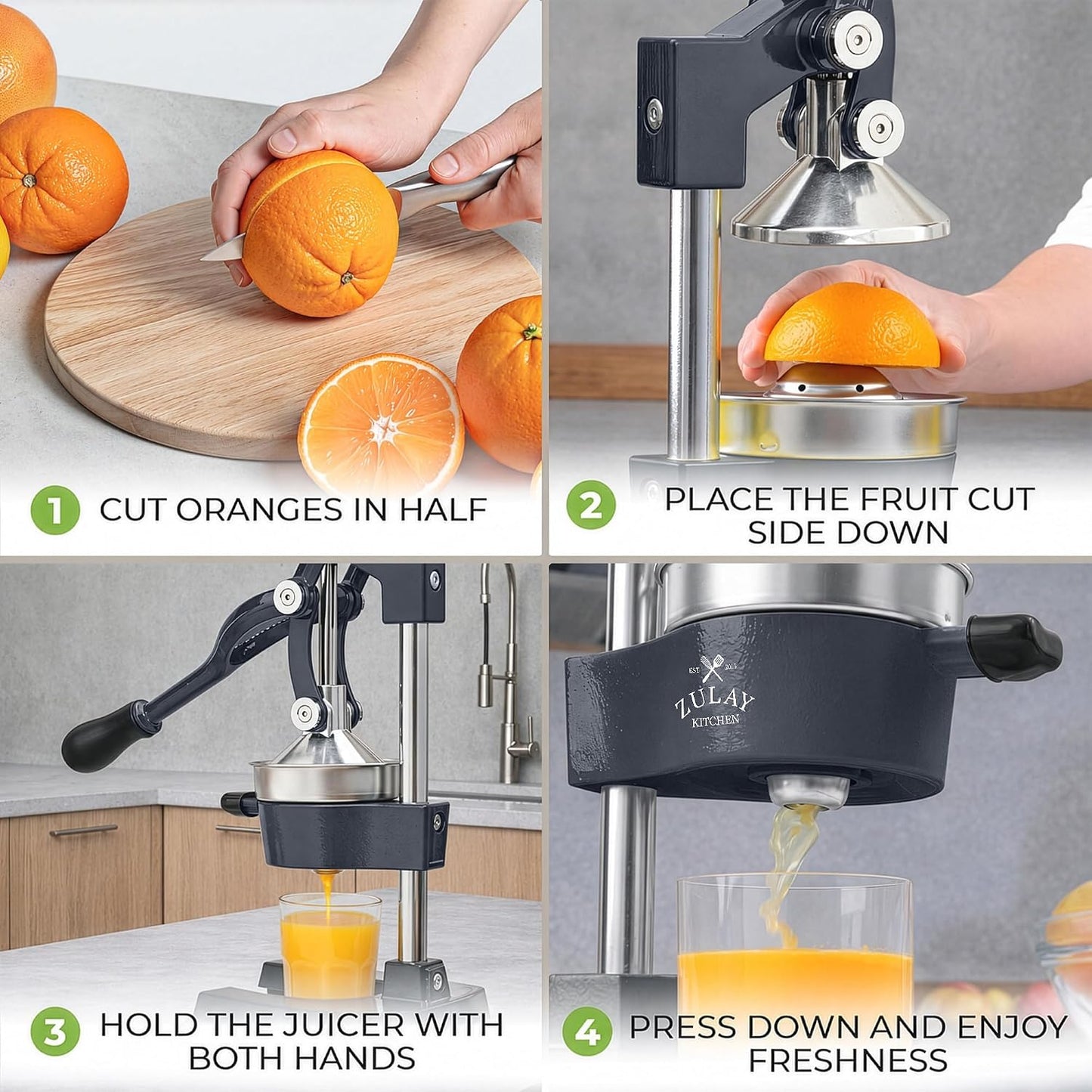 Cast Iron Juicer - Heavy Duty Manual Juicer with Detachable Strainers for Easy Cleaning, Orange Juice Press for Citrus Fruits, Perfect for Bartenders, Juice Lovers & Health Enthusiasts - Colors A