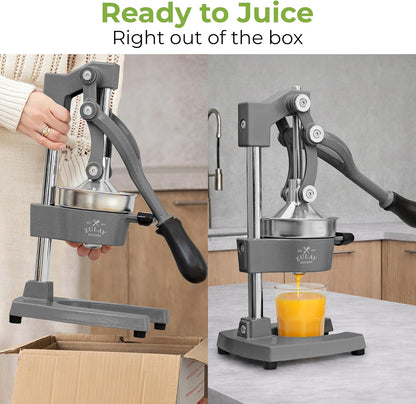 Cast Iron Juicer - Heavy Duty Manual Juicer with Detachable Strainers for Easy Cleaning, Orange Juice Press for Citrus Fruits, Perfect for Bartenders, Juice Lovers & Health Enthusiasts - Colors A