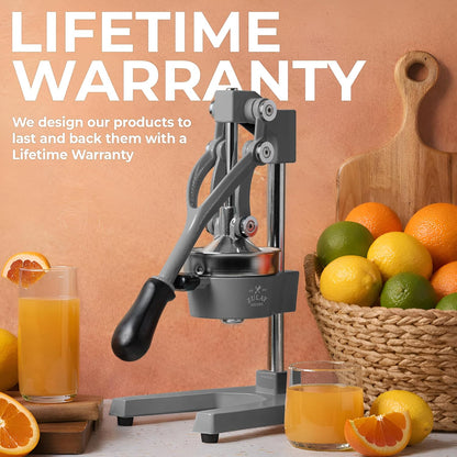 Cast Iron Juicer - Heavy Duty Manual Juicer with Detachable Strainers for Easy Cleaning, Orange Juice Press for Citrus Fruits, Perfect for Bartenders, Juice Lovers & Health Enthusiasts - Colors A