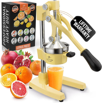 Cast Iron Juicer - Heavy Duty Manual Juicer with Detachable Strainers for Easy Cleaning, Orange Juice Press for Citrus Fruits, Perfect for Bartenders, Juice Lovers & Health Enthusiasts - Colors A
