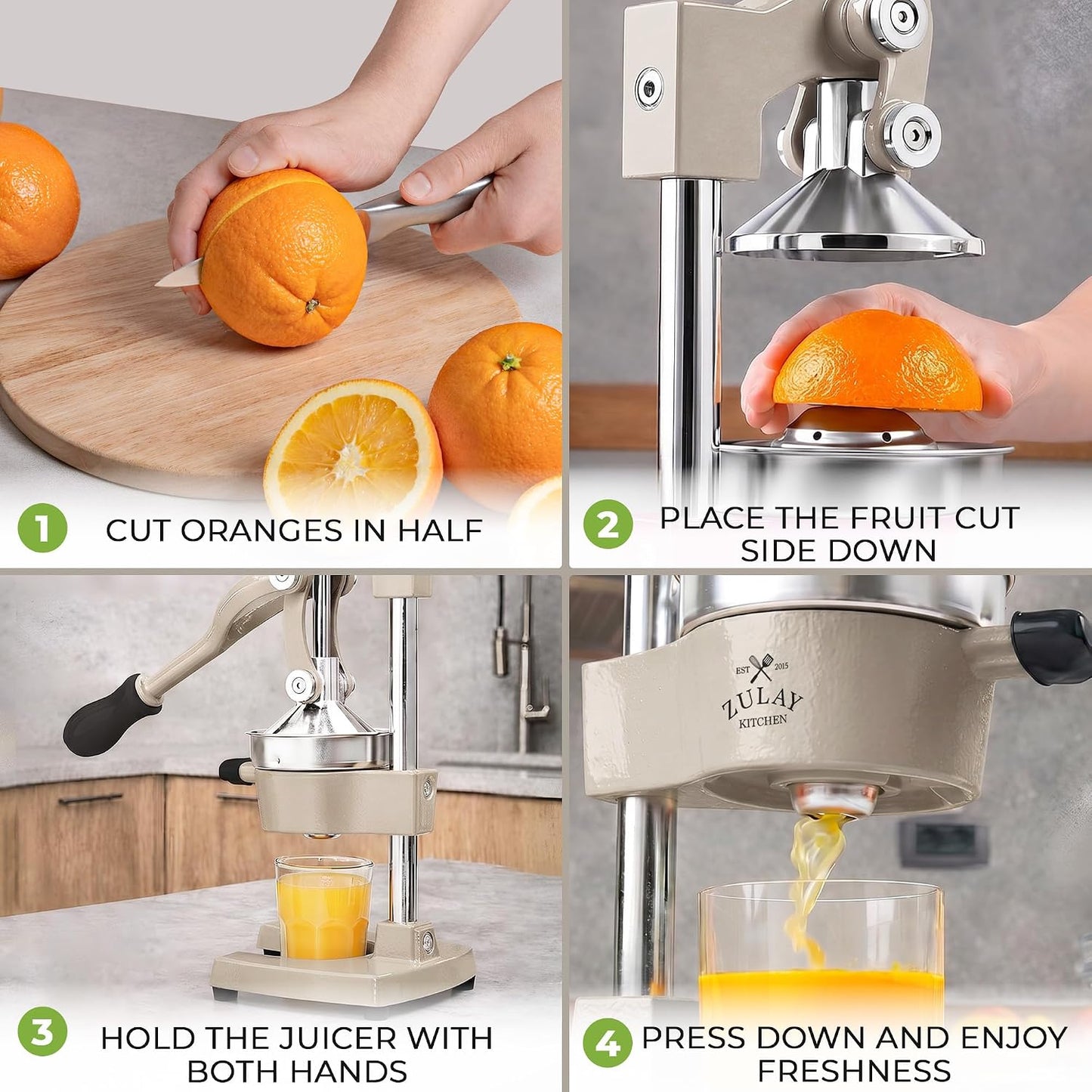 Cast Iron Juicer - Heavy Duty Manual Juicer with Detachable Strainers for Easy Cleaning, Orange Juice Press for Citrus Fruits, Perfect for Bartenders, Juice Lovers & Health Enthusiasts - Colors A