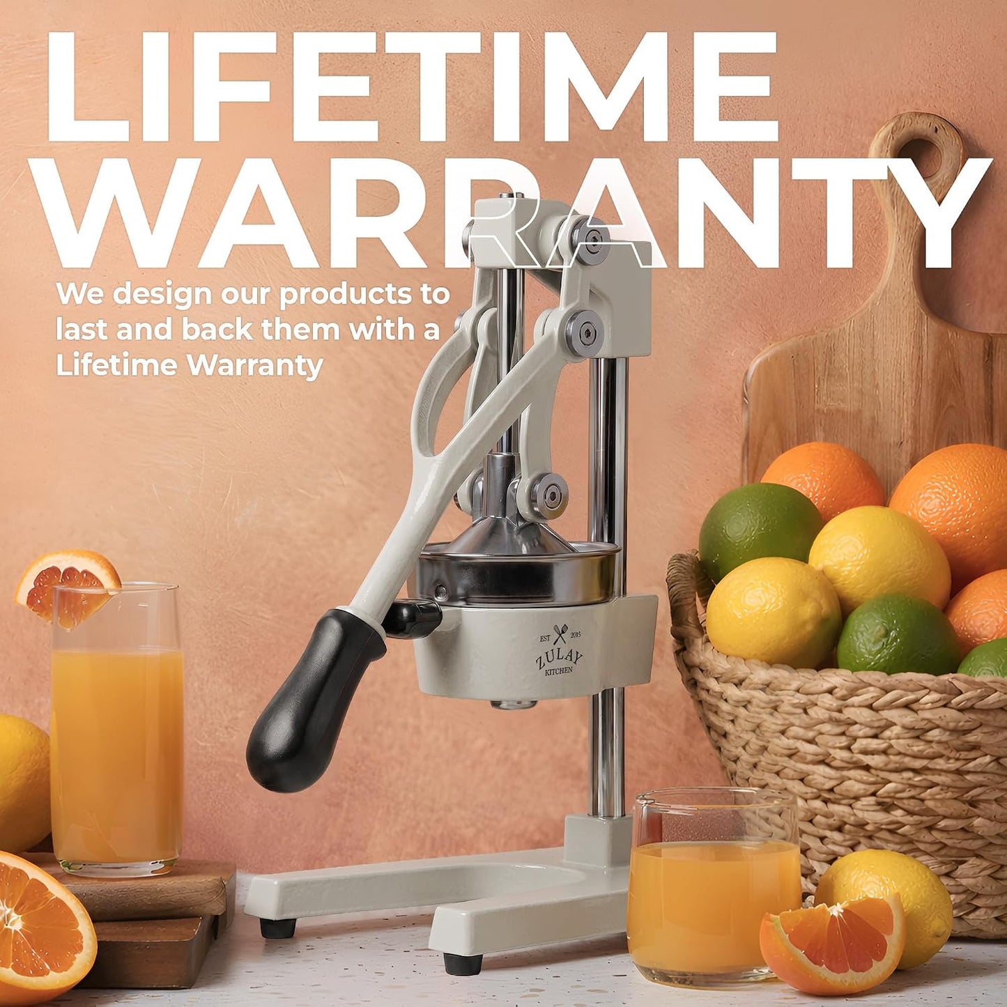 Cast Iron Juicer - Heavy Duty Manual Juicer with Detachable Strainers for Easy Cleaning, Orange Juice Press for Citrus Fruits, Perfect for Bartenders, Juice Lovers & Health Enthusiasts - Colors A