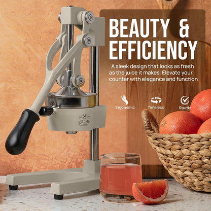 Cast Iron Juicer - Heavy Duty Manual Juicer with Detachable Strainers for Easy Cleaning, Orange Juice Press for Citrus Fruits, Perfect for Bartenders, Juice Lovers & Health Enthusiasts - Colors A