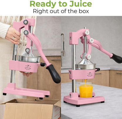 Cast Iron Juicer - Heavy Duty Manual Juicer with Detachable Strainers for Easy Cleaning, Orange Juice Press for Citrus Fruits, Perfect for Bartenders, Juice Lovers & Health Enthusiasts - Colors A