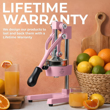 Cast Iron Juicer - Heavy Duty Manual Juicer with Detachable Strainers for Easy Cleaning, Orange Juice Press for Citrus Fruits, Perfect for Bartenders, Juice Lovers & Health Enthusiasts - Colors A