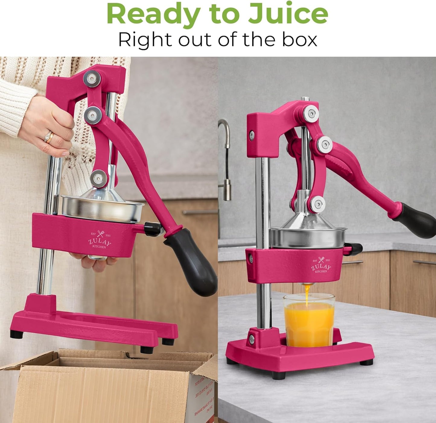 Cast Iron Juicer - Heavy Duty Manual Juicer with Detachable Strainers for Easy Cleaning, Orange Juice Press for Citrus Fruits, Perfect for Bartenders, Juice Lovers & Health Enthusiasts - Colors A