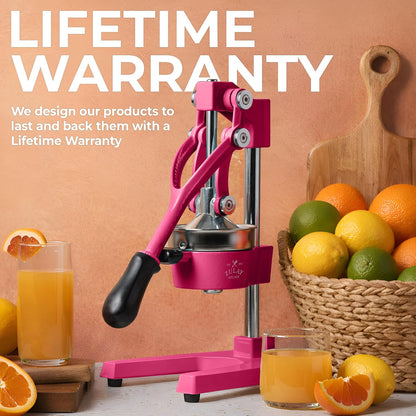 Cast Iron Juicer - Heavy Duty Manual Juicer with Detachable Strainers for Easy Cleaning, Orange Juice Press for Citrus Fruits, Perfect for Bartenders, Juice Lovers & Health Enthusiasts - Colors A