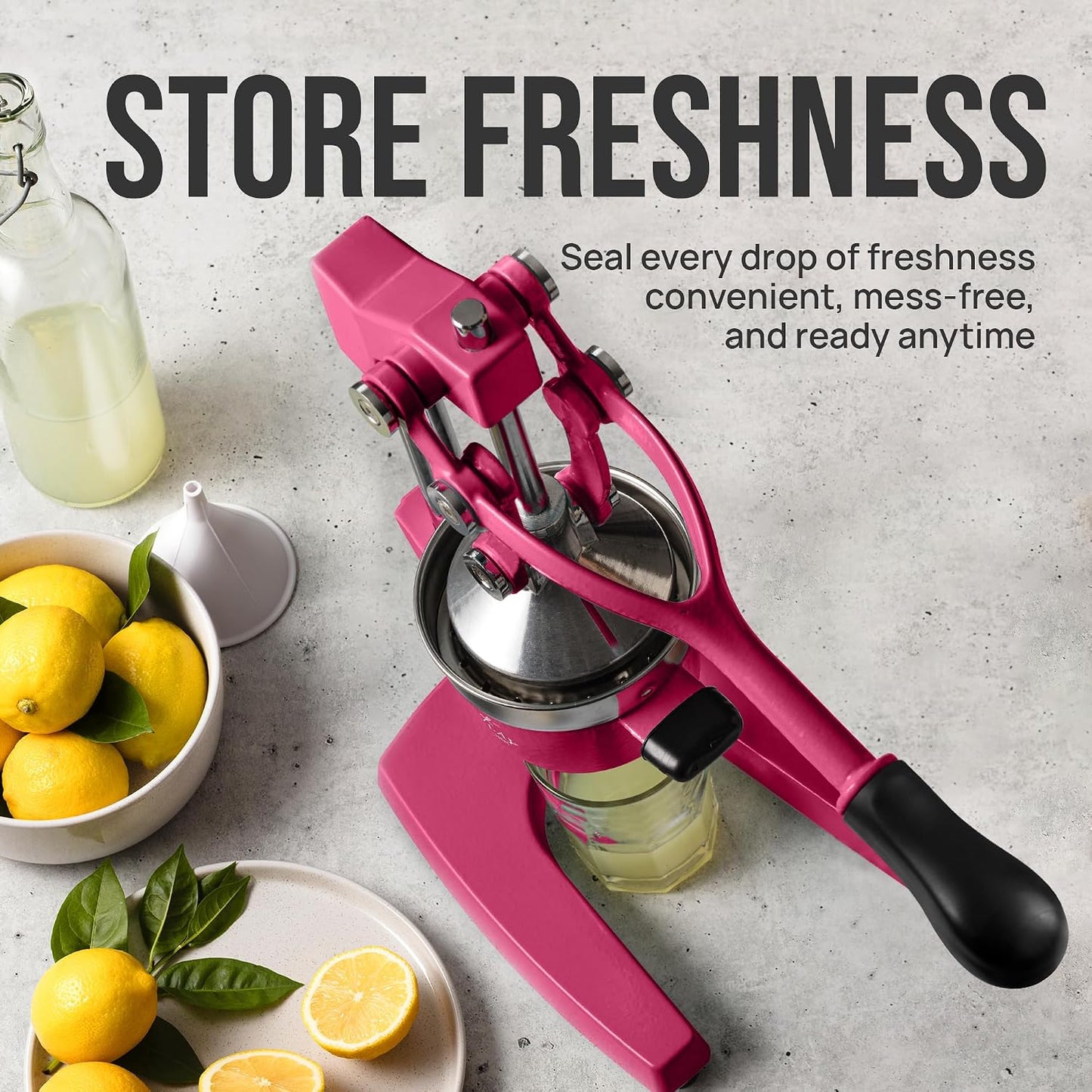 Cast Iron Juicer - Heavy Duty Manual Juicer with Detachable Strainers for Easy Cleaning, Orange Juice Press for Citrus Fruits, Perfect for Bartenders, Juice Lovers & Health Enthusiasts - Colors A