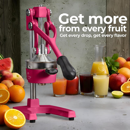 Cast Iron Juicer - Heavy Duty Manual Juicer with Detachable Strainers for Easy Cleaning, Orange Juice Press for Citrus Fruits, Perfect for Bartenders, Juice Lovers & Health Enthusiasts - Colors A