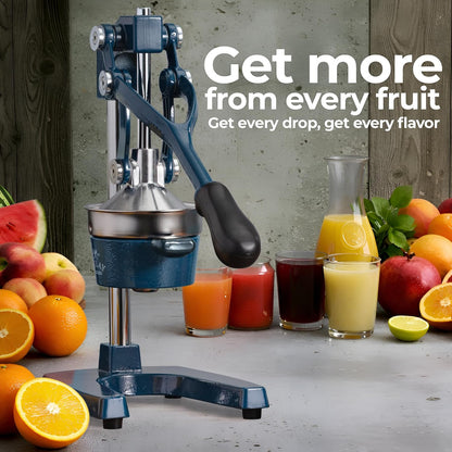 Cast Iron Juicer - Heavy Duty Manual Juicer with Detachable Strainers for Easy Cleaning, Orange Juice Press for Citrus Fruits, Perfect for Bartenders, Juice Lovers & Health Enthusiasts - Colors A