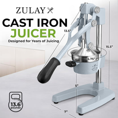 Cast Iron Juicer - Heavy Duty Manual Juicer with Detachable Strainers for Easy Cleaning, Orange Juice Press for Citrus Fruits, Perfect for Bartenders, Juice Lovers & Health Enthusiasts - Colors A
