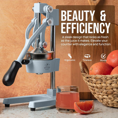 Cast Iron Juicer - Heavy Duty Manual Juicer with Detachable Strainers for Easy Cleaning, Orange Juice Press for Citrus Fruits, Perfect for Bartenders, Juice Lovers & Health Enthusiasts - Colors A