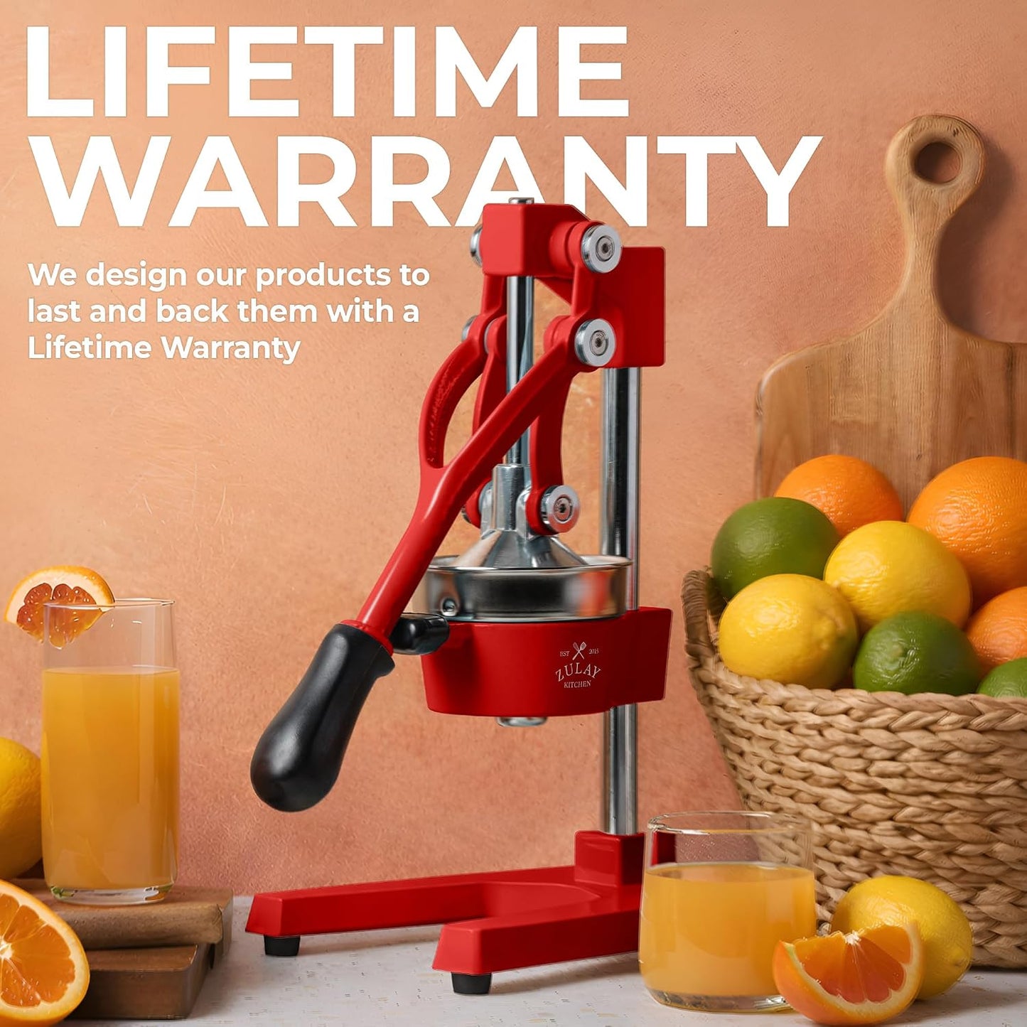 Cast Iron Juicer - Heavy Duty Manual Juicer with Detachable Strainers for Easy Cleaning, Orange Juice Press for Citrus Fruits, Perfect for Bartenders, Juice Lovers & Health Enthusiasts - Colors A