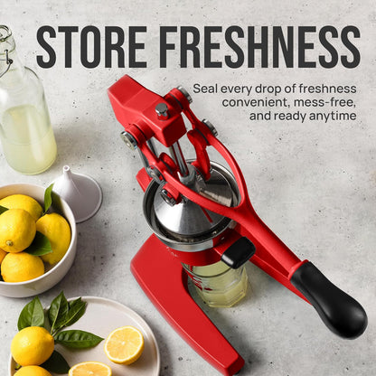 Cast Iron Juicer - Heavy Duty Manual Juicer with Detachable Strainers for Easy Cleaning, Orange Juice Press for Citrus Fruits, Perfect for Bartenders, Juice Lovers & Health Enthusiasts - Colors A