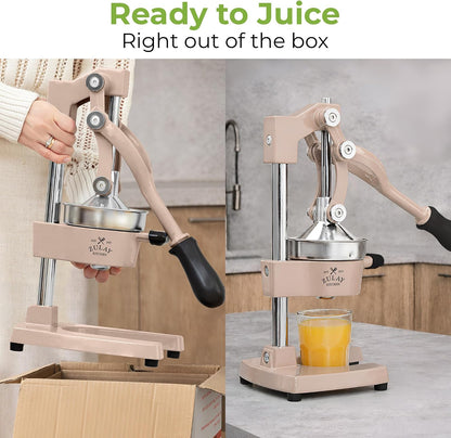 Cast Iron Juicer - Heavy Duty Manual Juicer with Detachable Strainers for Easy Cleaning, Orange Juice Press for Citrus Fruits, Perfect for Bartenders, Juice Lovers & Health Enthusiasts - Colors A