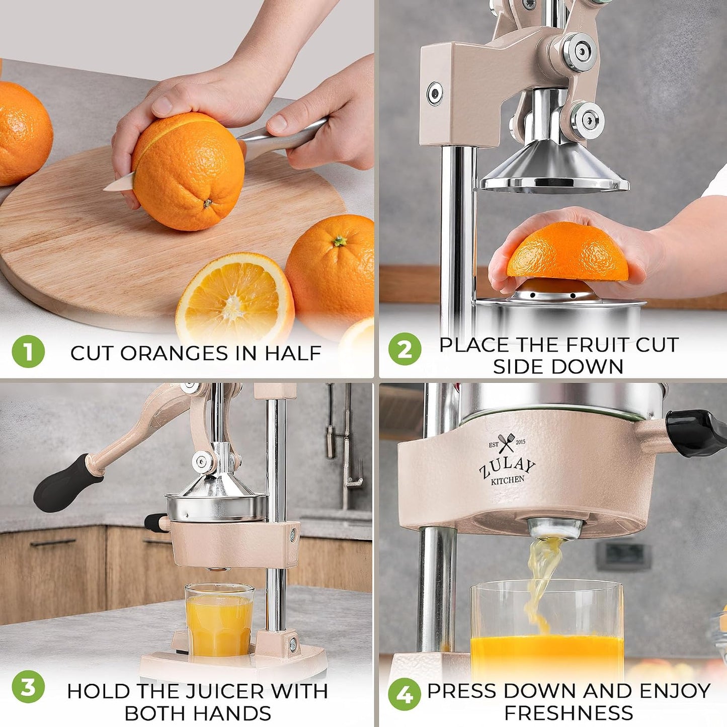 Cast Iron Juicer - Heavy Duty Manual Juicer with Detachable Strainers for Easy Cleaning, Orange Juice Press for Citrus Fruits, Perfect for Bartenders, Juice Lovers & Health Enthusiasts - Colors A
