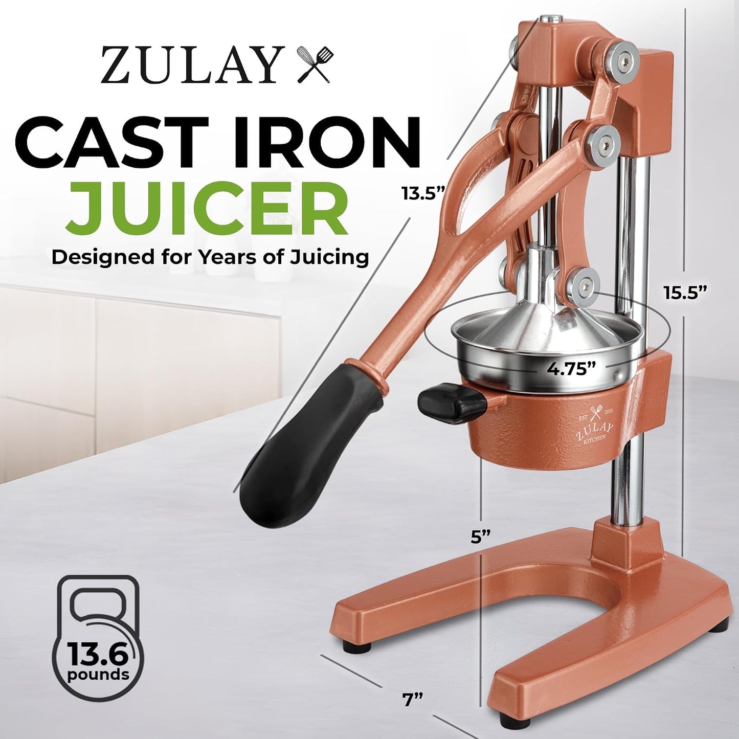 Cast Iron Juicer - Heavy Duty Manual Juicer with Detachable Strainers for Easy Cleaning, Orange Juice Press for Citrus Fruits, Perfect for Bartenders, Juice Lovers & Health Enthusiasts - Colors A