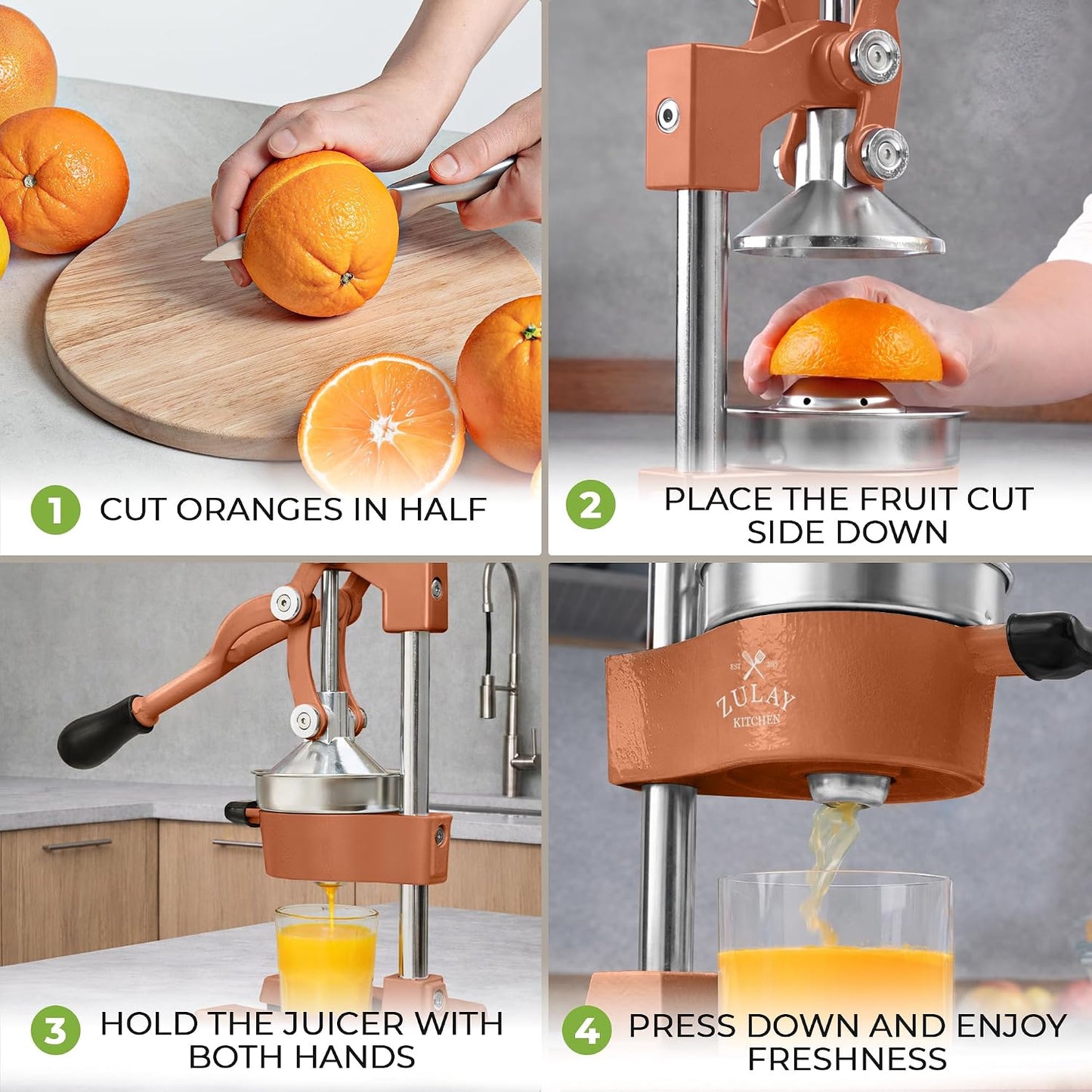 Cast Iron Juicer - Heavy Duty Manual Juicer with Detachable Strainers for Easy Cleaning, Orange Juice Press for Citrus Fruits, Perfect for Bartenders, Juice Lovers & Health Enthusiasts - Colors A