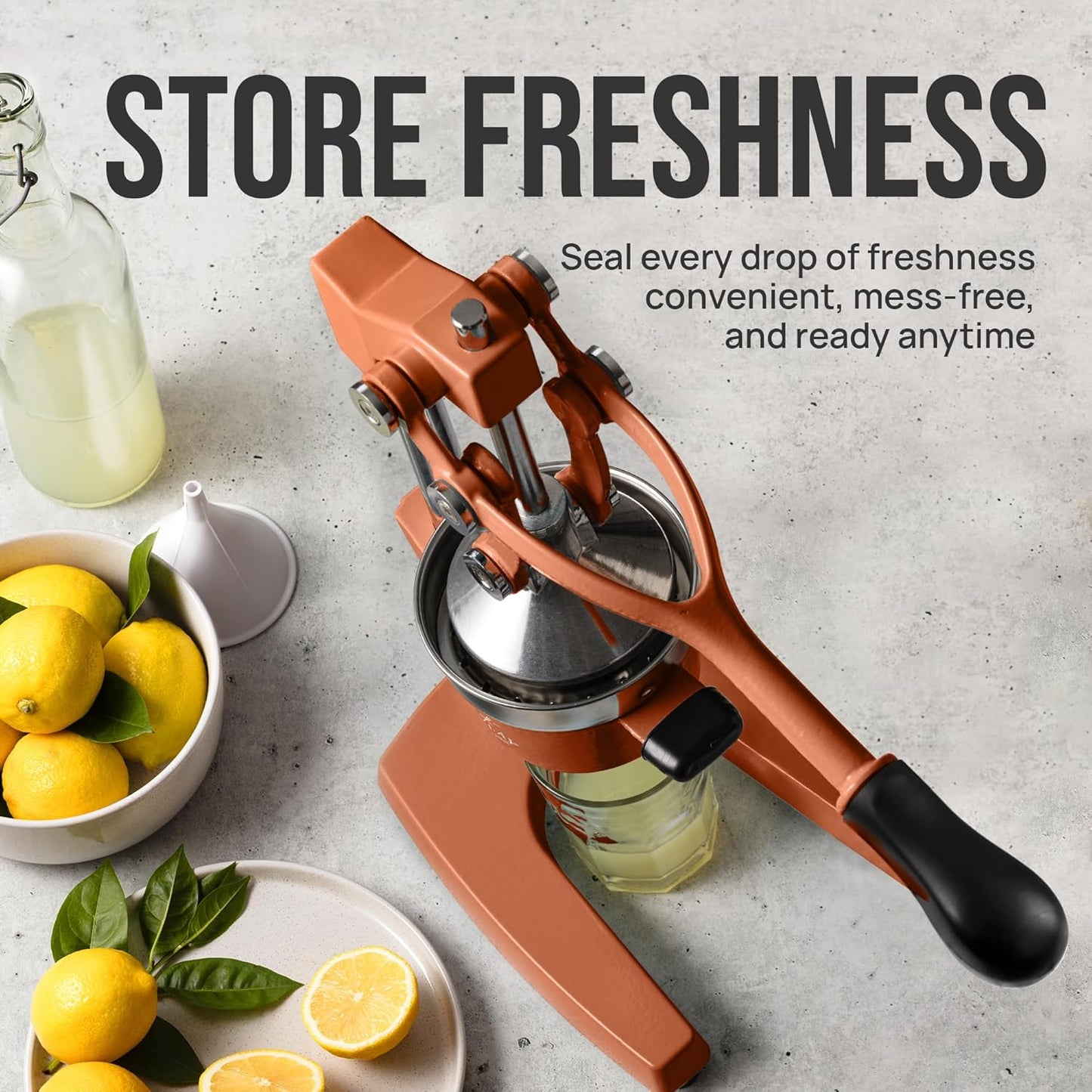 Cast Iron Juicer - Heavy Duty Manual Juicer with Detachable Strainers for Easy Cleaning, Orange Juice Press for Citrus Fruits, Perfect for Bartenders, Juice Lovers & Health Enthusiasts - Colors A