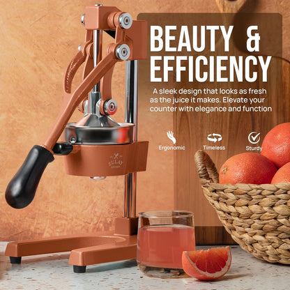 Cast Iron Juicer - Heavy Duty Manual Juicer with Detachable Strainers for Easy Cleaning, Orange Juice Press for Citrus Fruits, Perfect for Bartenders, Juice Lovers & Health Enthusiasts - Colors A
