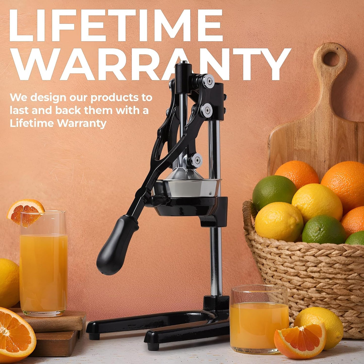 Cast Iron Juicer - Heavy Duty Manual Juicer with Detachable Strainers for Easy Cleaning, Orange Juice Press for Citrus Fruits, Perfect for Bartenders, Juice Lovers & Health Enthusiasts - Colors A