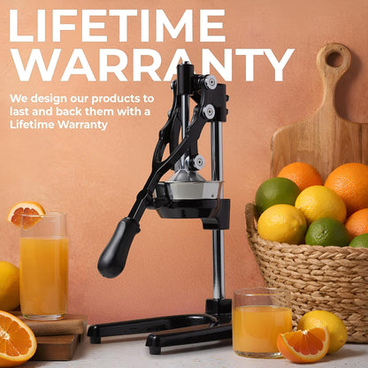 Cast Iron Juicer - Heavy Duty Manual Juicer with Detachable Strainers for Easy Cleaning, Orange Juice Press for Citrus Fruits, Perfect for Bartenders, Juice Lovers & Health Enthusiasts - Colors A