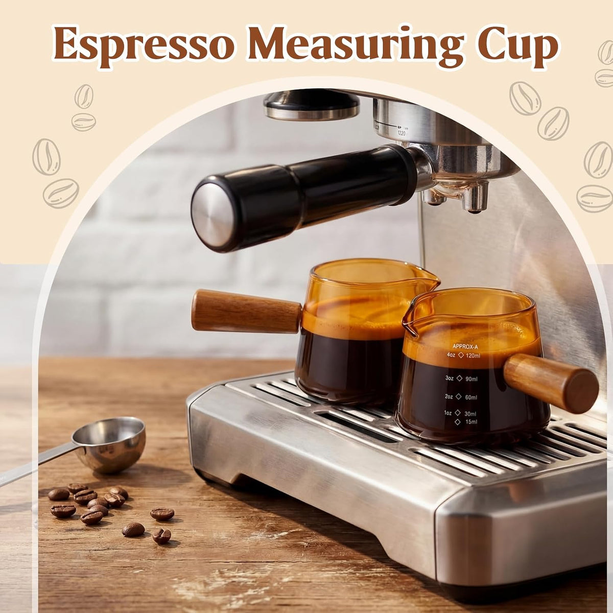 2 Pcs Espresso Cups, Espresso Shot Glasses with V-shaped Spouts and Handle, Small Cute Glass Measuring Cup, Milk Frothing Pitcher for Coffee Bar Accessories(4 OZ,Simple Style,Green)
