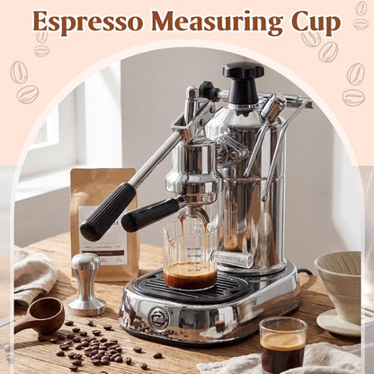 2 Pcs Espresso Cups, Espresso Shot Glasses with V-shaped Spouts and Handle, Small Cute Glass Measuring Cup, Milk Frothing Pitcher for Coffee Bar Accessories(4 OZ,Simple Style,Green)