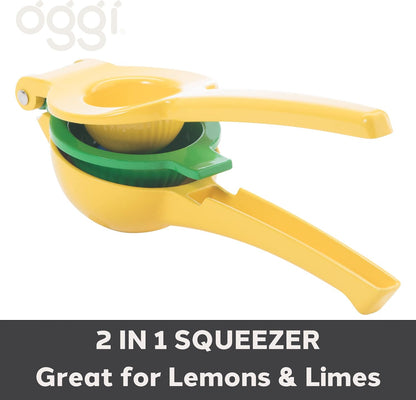 Combo Citrus Press- Aluminum Manual Citrus Juicer w/Non-Stick Coating, Ideal Hand Juicer, this Citrus Squeezer is a Great Addition to Your Kitchen Accessories, Yellow