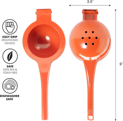 Combo Citrus Press- Aluminum Manual Citrus Juicer w/Non-Stick Coating, Ideal Hand Juicer, this Citrus Squeezer is a Great Addition to Your Kitchen Accessories, Yellow