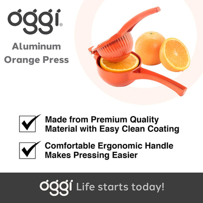 Combo Citrus Press- Aluminum Manual Citrus Juicer w/Non-Stick Coating, Ideal Hand Juicer, this Citrus Squeezer is a Great Addition to Your Kitchen Accessories, Yellow