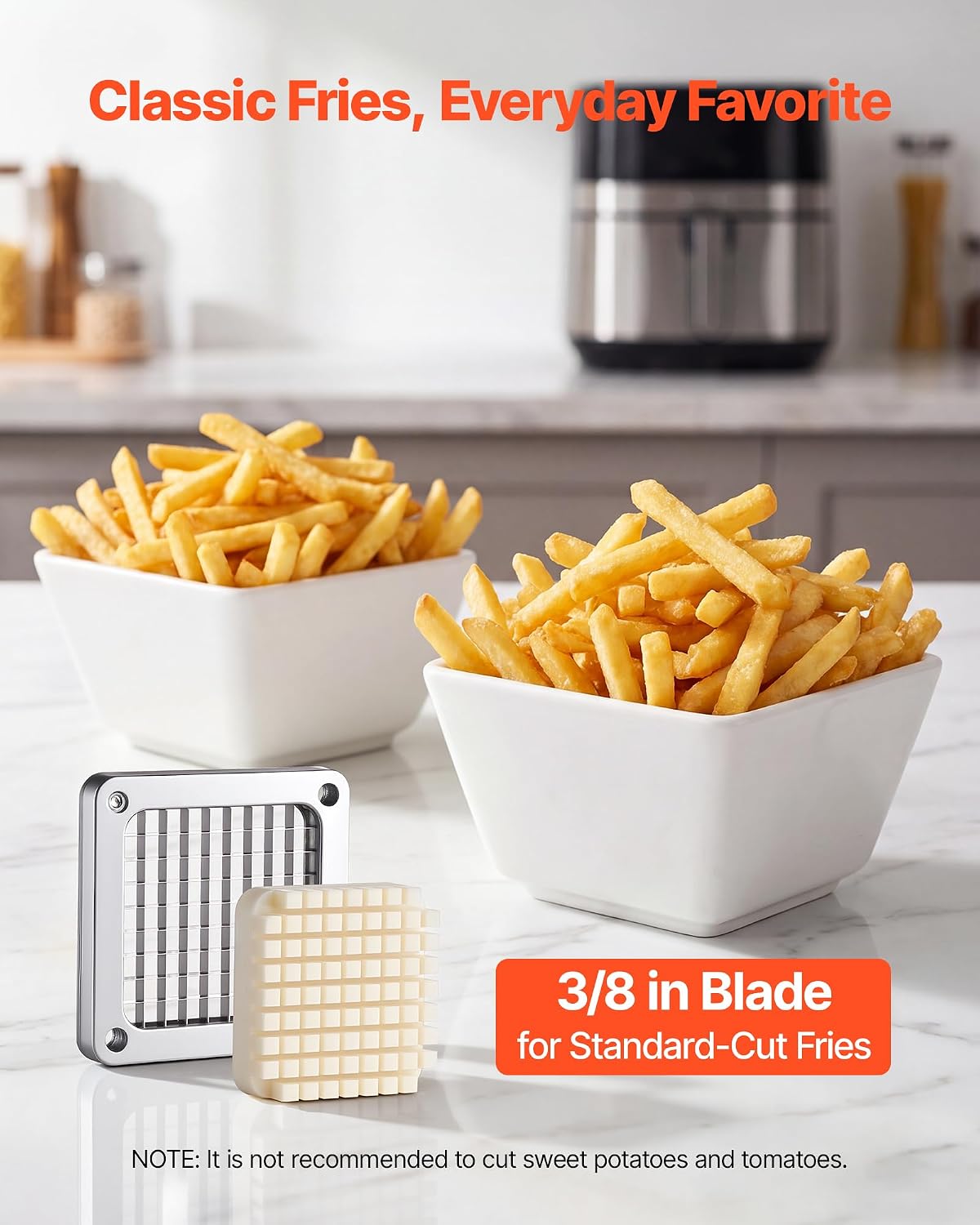 Happybuy Commercial Vegetable Fruit Chopper 1/4" Blade Heavy Duty Professional Food Dicer Kattex French Fry Cutter Onion Slicer Stainless Steel for Tomato Peppers Potato Mushroom
