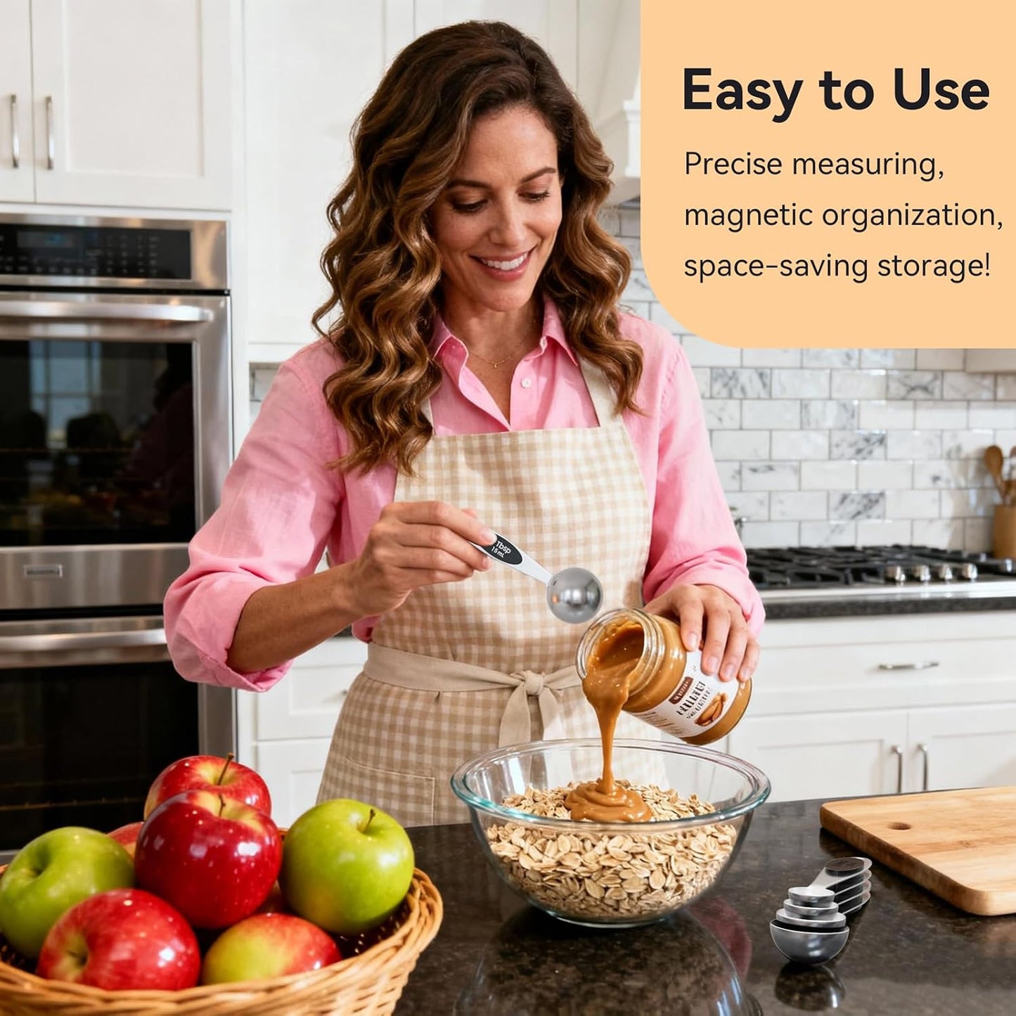 1PCS 1Tbsp Magnetic Measuring Spoon,Made of 18/8 (304) Stainless Steel | Accurate Measurement, Stackable, Food- Grade, Dishwasher-Safe, Metal Kitchen Gadgets Essentials
