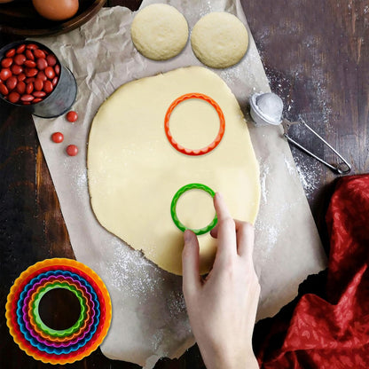 Cookie Cutter Set - 6 PCS Perfect for Baking Unique Flower, Round, and Circle Cookies