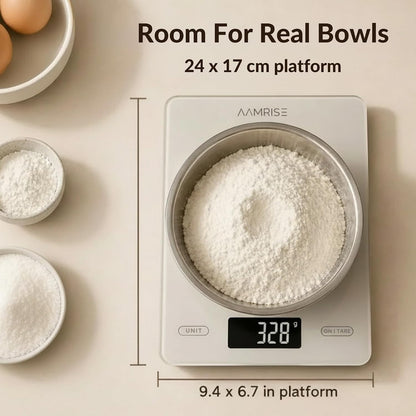 Extra Large Food Scale Grams and Ounces - Digital Food Scale with Countertop Stand – Tempered Glass Kitchen Scales with Backlit LCD, Multiple Units – 33LB/15KG Capacity and Auto Off Function