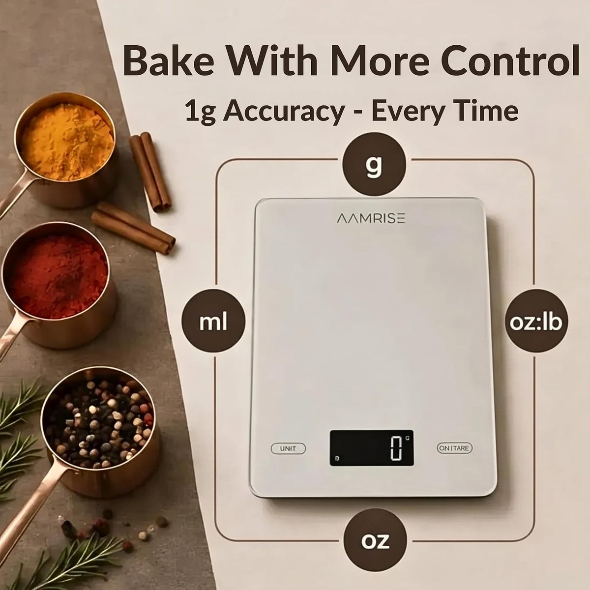 Extra Large Food Scale Grams and Ounces - Digital Food Scale with Countertop Stand – Tempered Glass Kitchen Scales with Backlit LCD, Multiple Units – 33LB/15KG Capacity and Auto Off Function