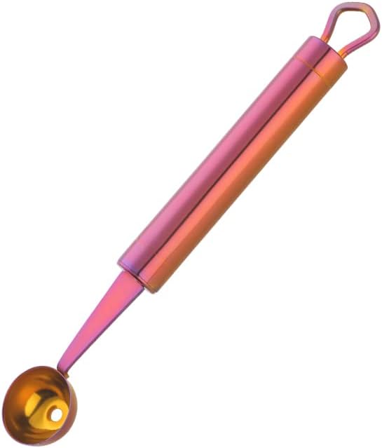 Stainless Steel Melon Ball Scoop Set,Stainless Steel Fruit Salad Scoop Spoon, for DIY Watermelon, Fruit Ice Cream -Gold